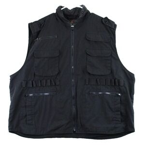 Rothco Ranger Vest Black 4X Large Utility Gorpcore Pockets Zip Front Mens